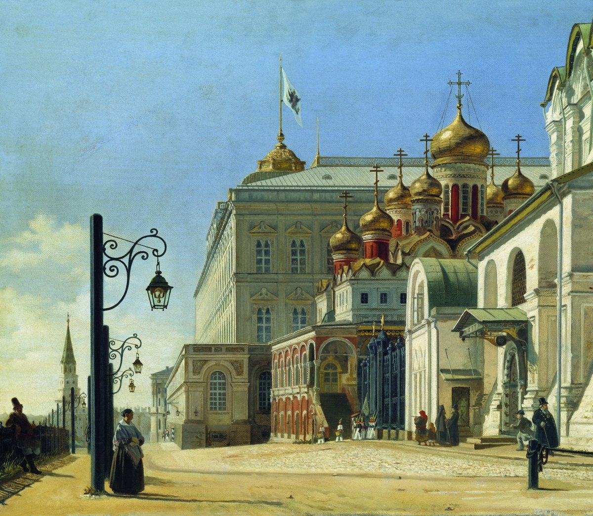 Вид в Кремле (Архангельский и Благовещенский соборы)