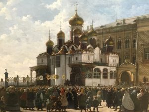 Крестный ход у Благовещенского собора в Московском Кремле