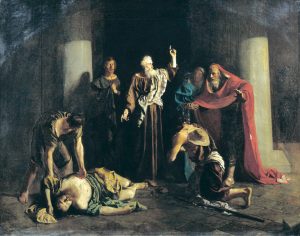 Апостол Петр поражает смертью Ананию и жену его Сапфиру за ложь