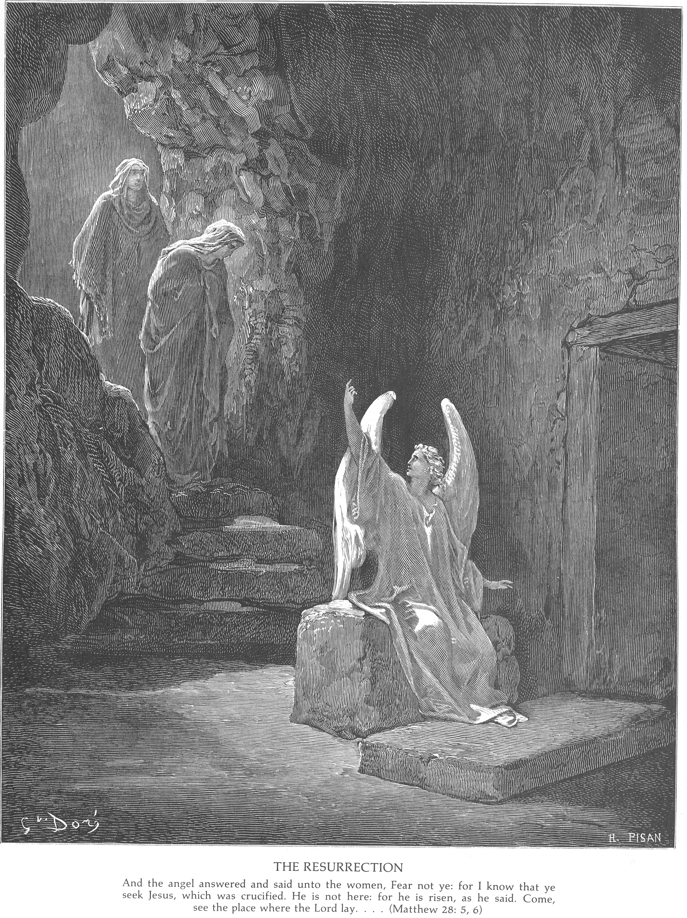 Ангел и женщины у пустого гроба