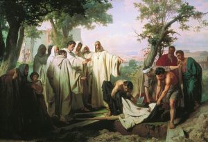 Святой Григорий проклинает умершего монаха за нарушение обета бессеребрия