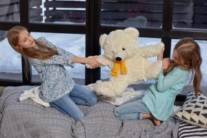Девочки ссорятся из-за игрушки