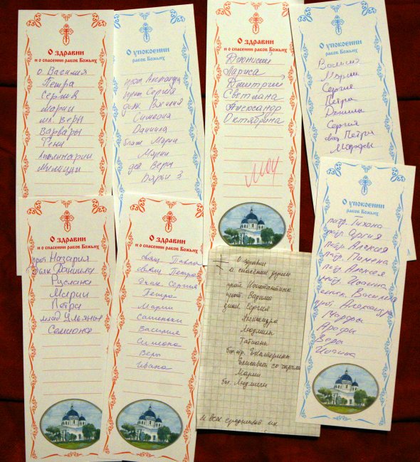 Как правильно писать поминальные записки?