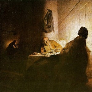 Рембрандт ван Рейн. Ужин в Эммаусе. 1629.