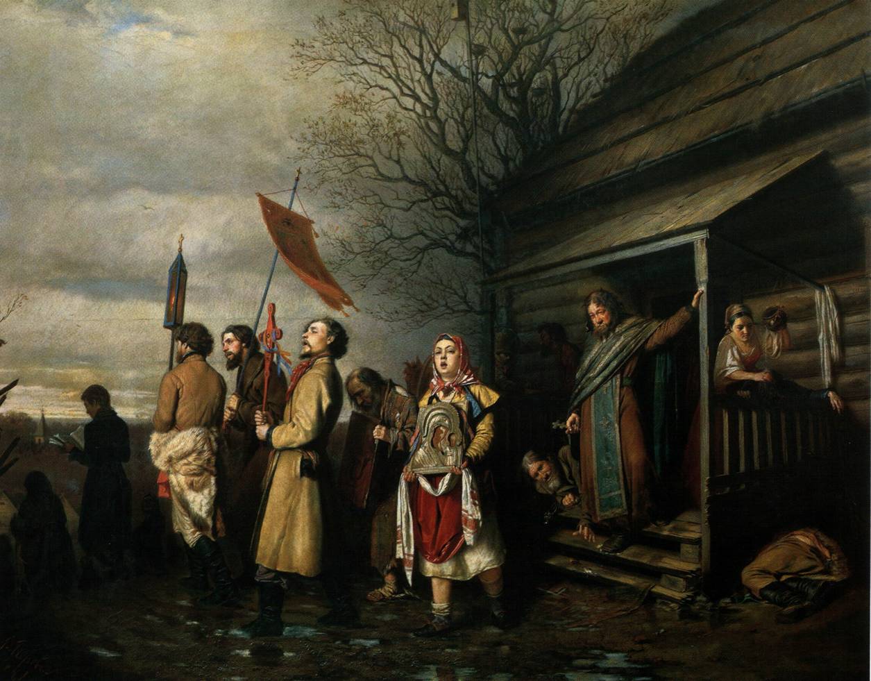 В. Перов. Сельский крестный ход на Пасхе , 1861