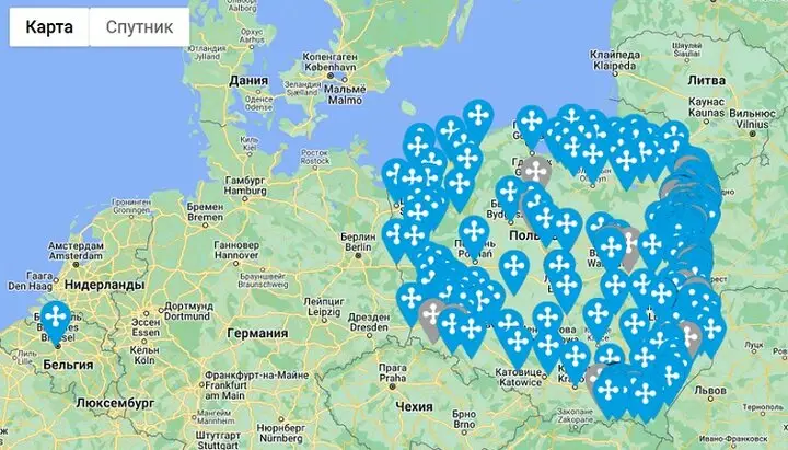 Польская Церковь опубликовала для украинских беженцев карту православных храмов