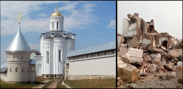 В результате обстрелов разрушен Георгиевский скит Святогорской Лавры