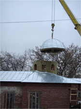 Установка купола часовни прп. Серафима Саровского