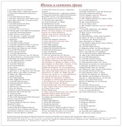 Список всех икон и святынь храма