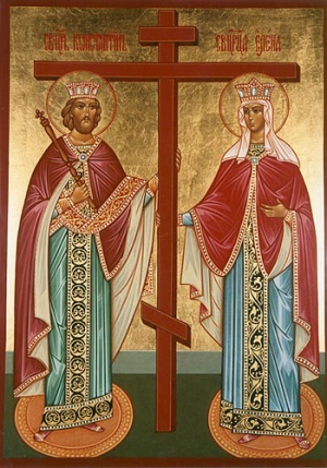 Животворящий Крест Господень, Святые Константин и Елена