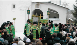 Крестный ход в праздник преподобномученика Корнилия, Игумена Псково-Печерского. 5 марта 2013 года