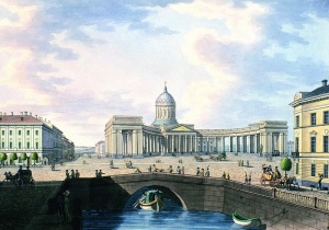 Ленинградская область, Казанский собор (Литография XIX века)