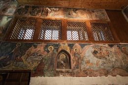 Интерьер церкви Св Стефана в Несебыре. Роспись восточной части южной стены