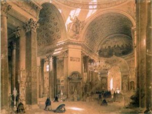 Казанский собор в середине XIX века. Рисунок Луиджи Премацци