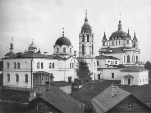 Монастырь в 1882 г. с псевдоготическим собором