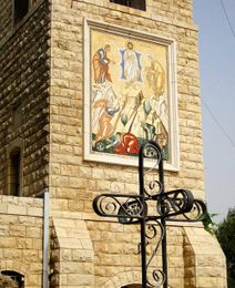 Икона Преображения Господня на колокольне монастыря