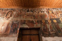 Интерьер церкви Св Стефана в Несебыре. Роспись западной стены