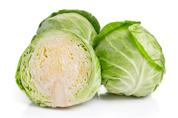 green cabbage vegetables isolated on white - Капуста в хлебных крошках