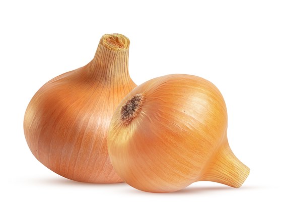 large bulb onion isolated on white - Закуска из хлеба и тыквы
