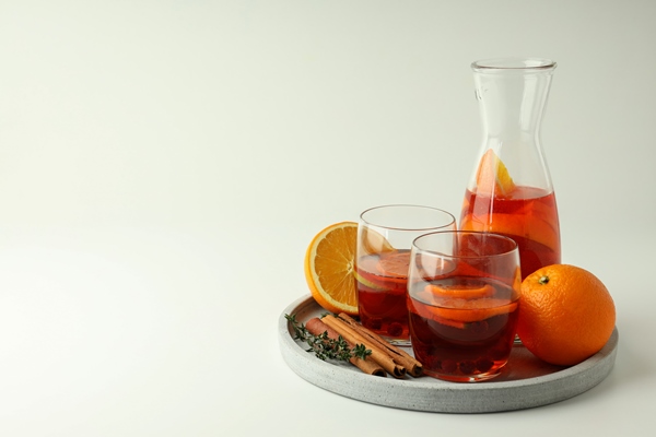 concept of alcohol drink with sangria space for - Фруктовый салат