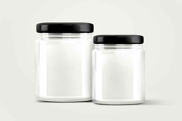 empty glass jars food product packaging with design space - Борщевая заправка на зиму