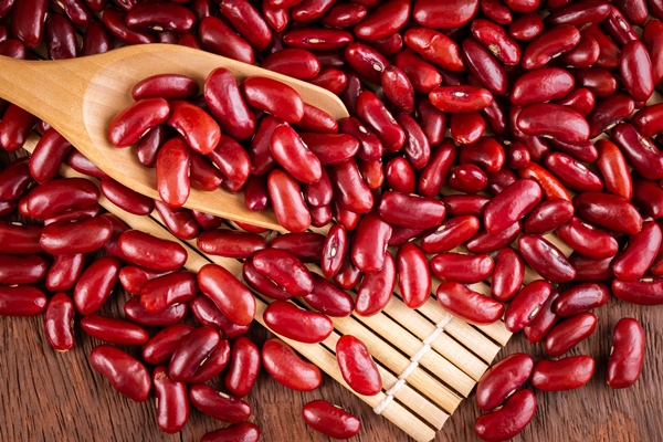 red kidney beans in wooden - Постные блинцы на фасолевом отваре