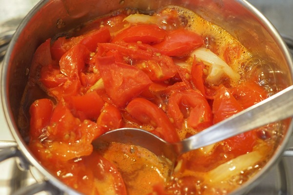 tomato soup preparation - Салат с грибами на зиму