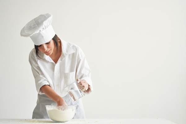 chef working with flour dough making service kitchen professional - Булки из несдобного дрожжевого теста