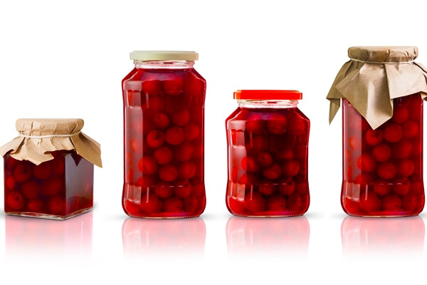 cherry compote glass jars with cherry compote - Компот из вишни