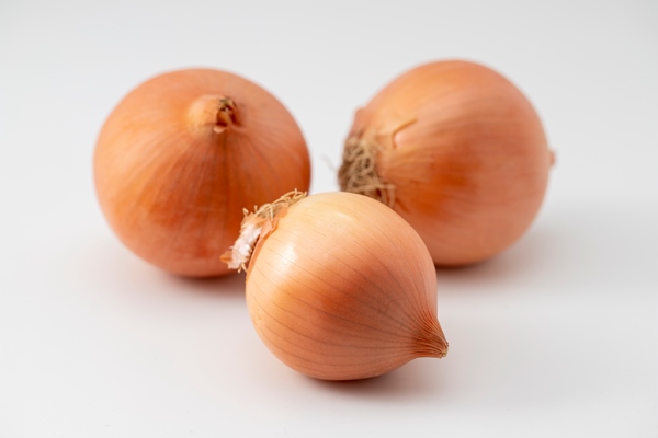 closeup onion on a white background - Фарш из солёных грибов