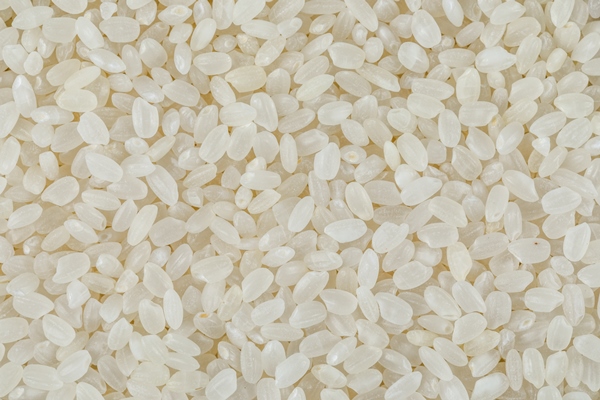 uncooked round rice close up - Рисовая каша на воде