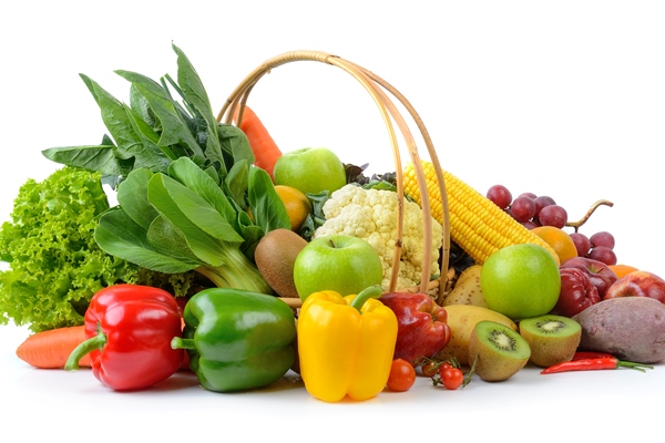 vegetables and fruits on white - Салат из свежей капусты