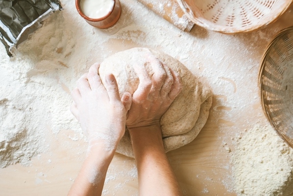 women knead dough - Жаворонки