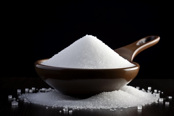granulated sugar on the table on a black background - Пюре из черники
