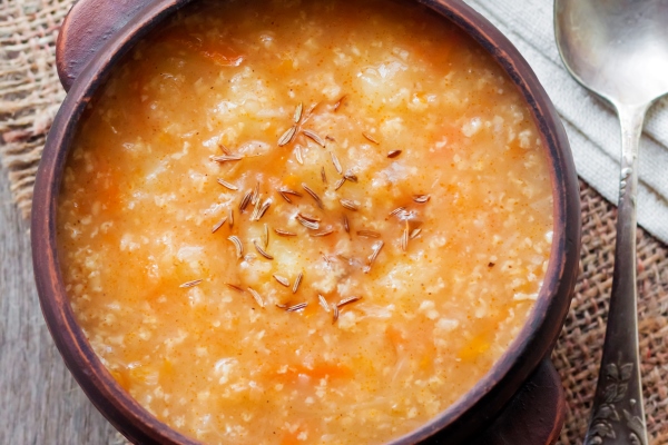 kapustnyak traditional ukrainian winter soup with sauerkraut millet and meat - Суп пшённый