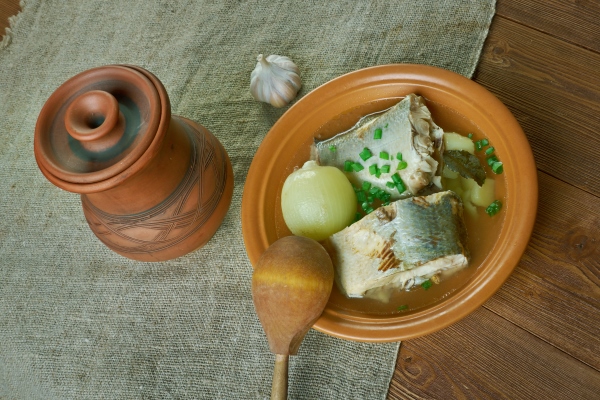 siberian fish soup of omul coregonus autumnalis - Уха рыбацкая