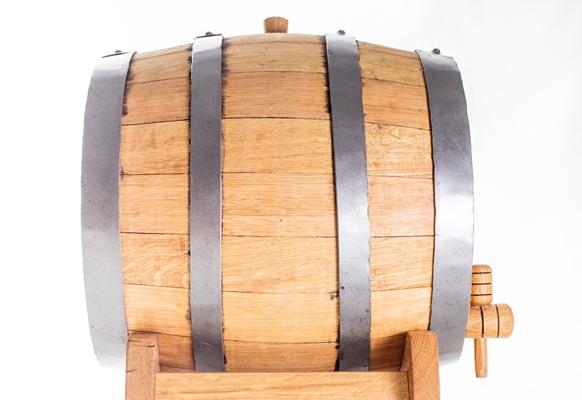 wooden barrel for wine isolated on white - Монастырский квас