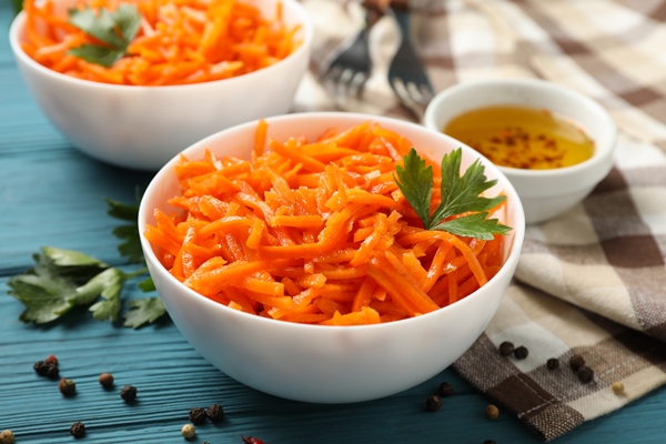 composition with tasty carrot salad - Корейская морковь