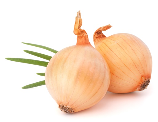 onion vegetable still life on white background cutout - Гречневая каша с баклажаном