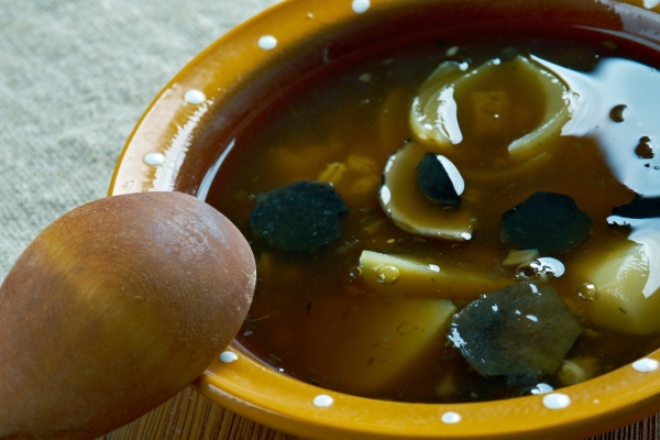 russian homemade mushroom soup - Грибная лапша без масла