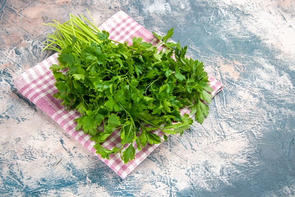 front view fresh greens on light background salad color photo ripe meal - Бульон с манной крупой