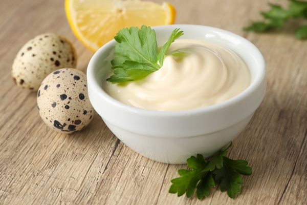 concept of cooking egg sauce mayonnaise sauce - Сельдь под шубой