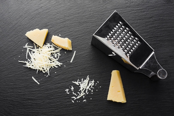 flat lay grated parmesan with grater 1 - Салат "Цезарь"