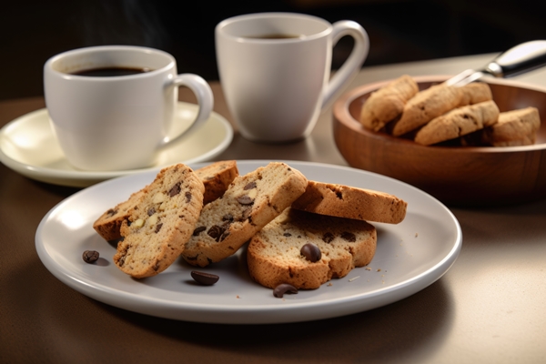 plate of cookies and biscotti ready to be served with coffee created with generative ai 1 - Суп-пюре из ягод со сметаной