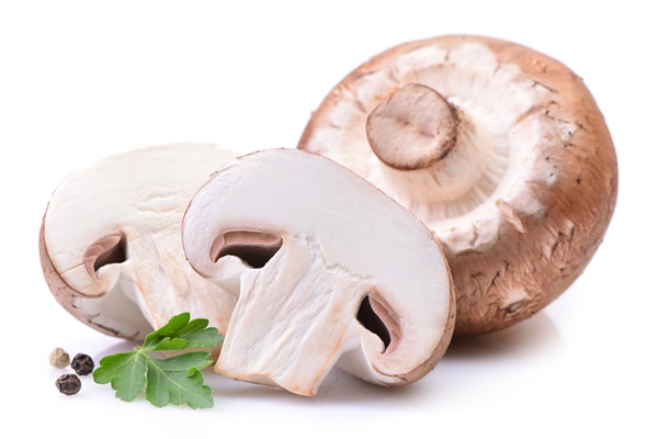 champignon mushrooms on a white isolated - Икра из шампиньонов