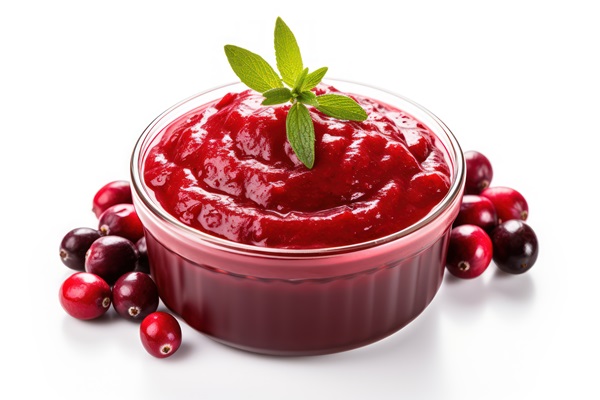 cranberry sauce isolated on white transparent background thanksgiving holiday red sauce closeup - Каша на завтрак без варки