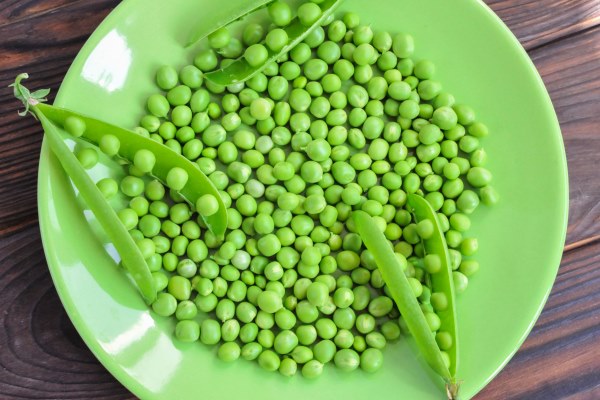 green peas on a green plate - Острый постный суп из зелёного горошка без варки