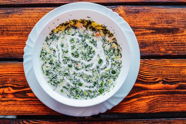 okroshka summer light cold yogurt soup 1 - Постная "окрошка" с водорослями