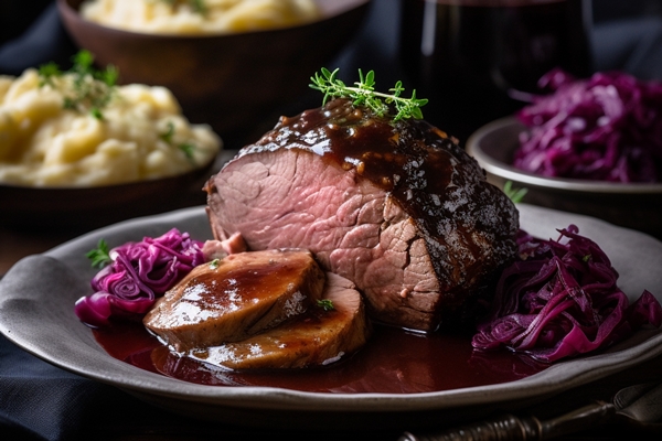 this mouthwatering dish features tender and juicy roast beef marinated in vinegar red wine and spice - Мясной сок к жареному мясу