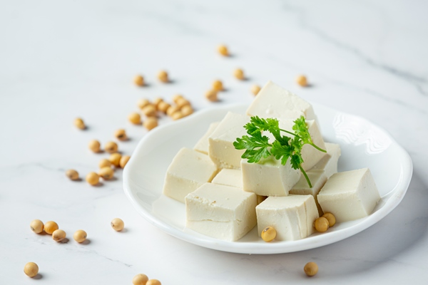 tofu made from soybeans food nutrition concept - Монастырская кухня: кабачки с тофу, картофельные вареники с грибами, кукуруза с мёдом